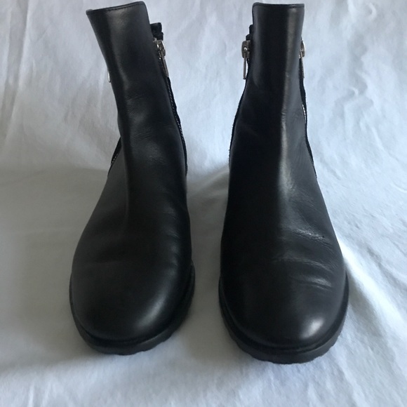 Sleek Black Leather/Suede Ankle Boots size 7 - Picture 5 of 13